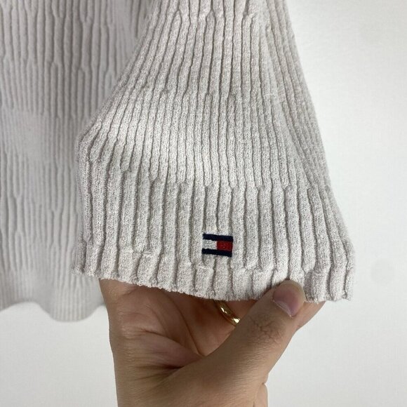 Tommy Hilfiger Women's Ribbed Cardigan Button Up Size XL Cream Preppy Cotton - Picture 2 of 8